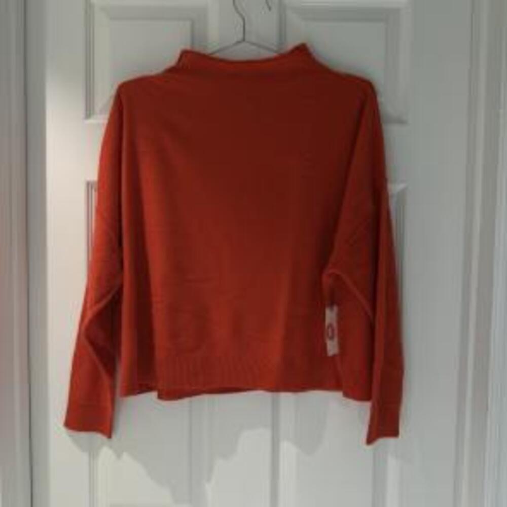 Orange Alani Cashmere Mock-Neck Sweater by Pilcro